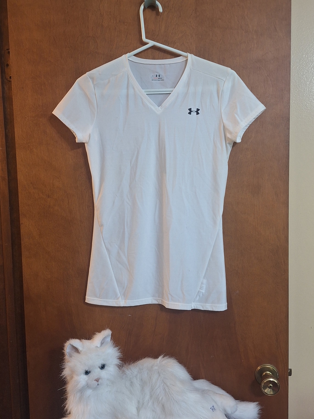 Under Armour White V-Neck Short Sleeve Performance Tee